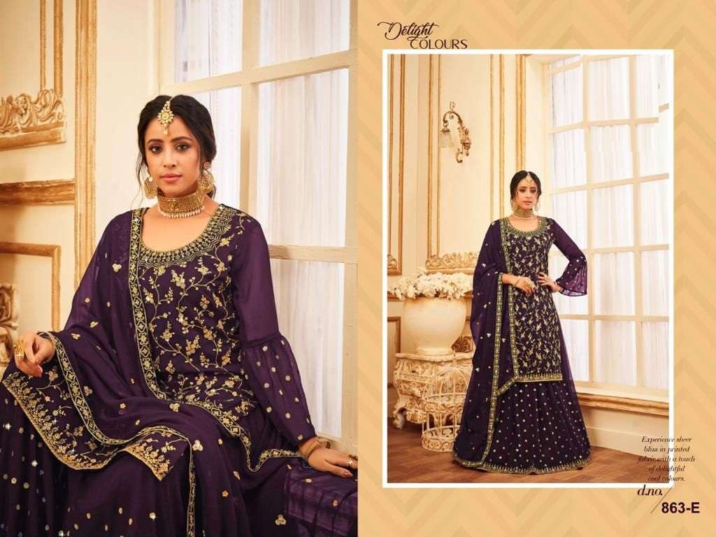 DESIGNER PAKISTANI PARTY WEAR GEORGETTE SALWAR SUIT JG RADHA SATRANG 863 E