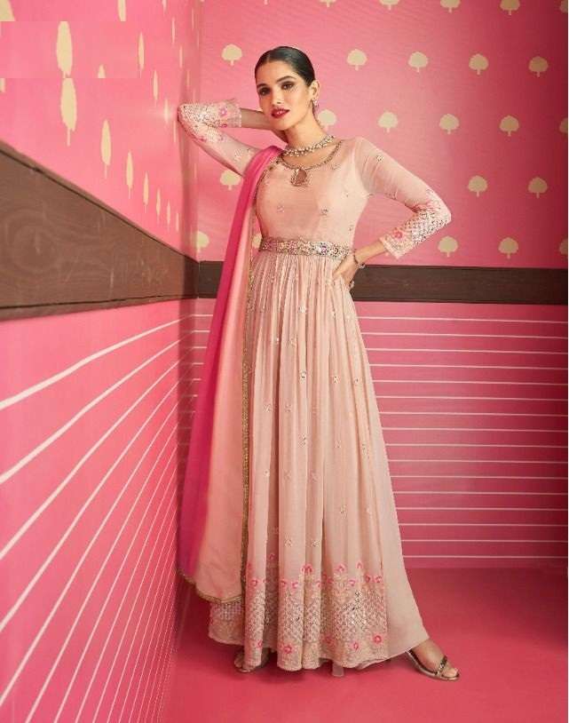 DESIGNER PARTY WEAR ANARKALI GEORGETTE SALWAR SUIT JG AF 5208