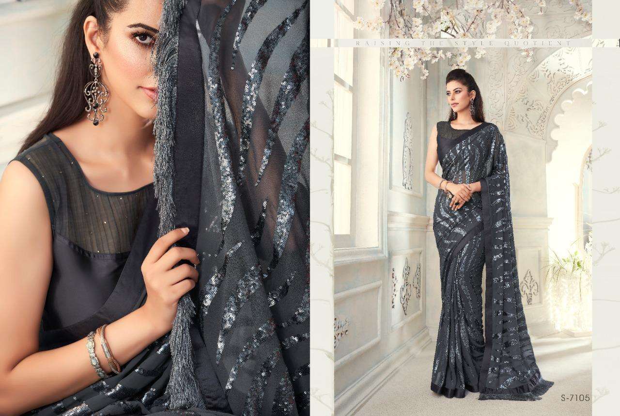 DESIGNER TRENDY WEDDING CUM PARTY WEAR FANCY SILK SAREE TFH COLLECTION 7105