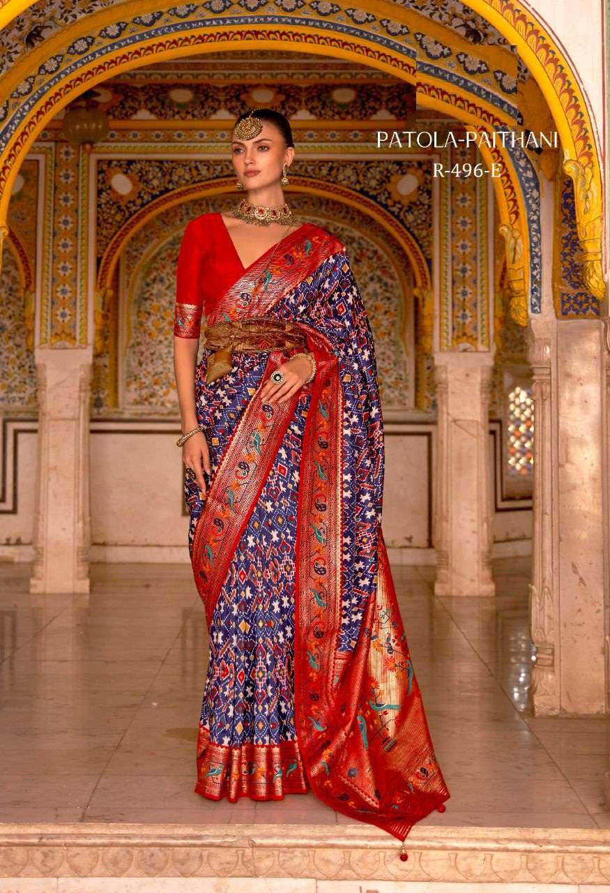 HEAVY DESIGNER FANCY FABRIC WEDDING PARTY WEAR SILK SAREE WITH DESIGNER FANCY PALLU SM MN SAREE RVA SM 496E