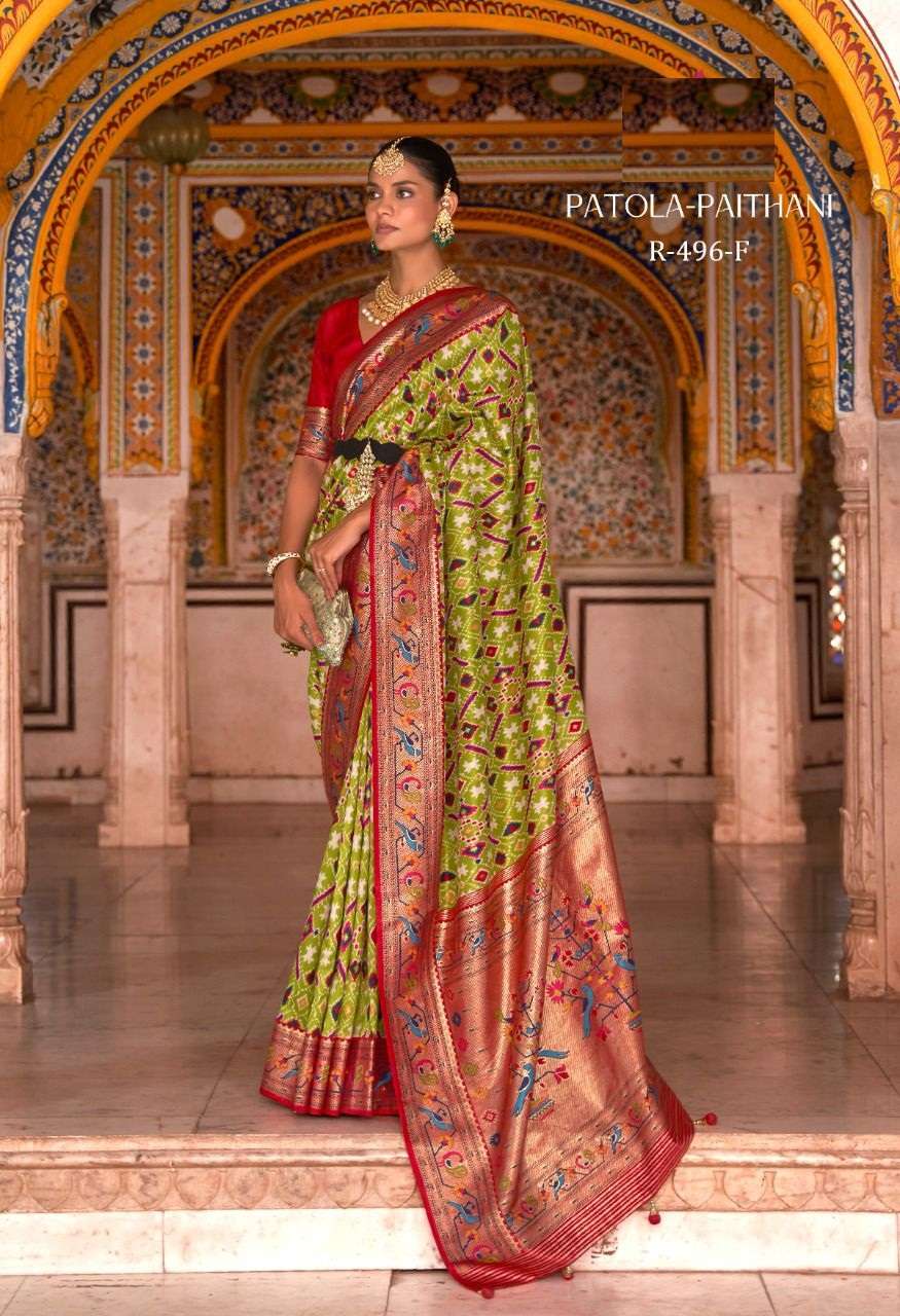 HEAVY DESIGNER FANCY FABRIC WEDDING PARTY WEAR SILK SAREE WITH DESIGNER FANCY PALLU SM MN SAREE RVA SM 496F