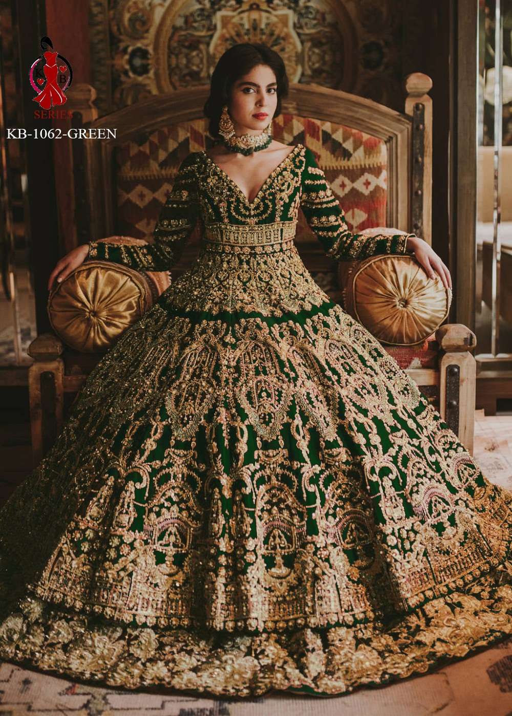 Sangeet Lehenga Choli, Heavy Designer Green Lehenga Choli, H