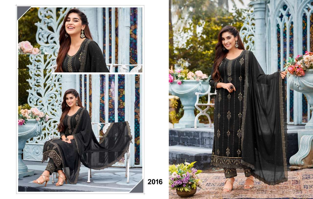 BLACK DESIGNER FANCY STRAIGHT SALWAR SUIT FOR WEDDING PARTY WEAR IN GEORGETTE FABRIC JG 2016 A