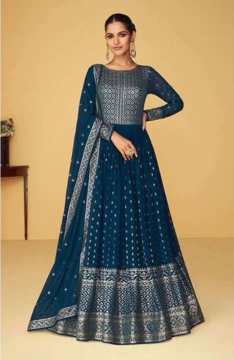 DESIGNER FANCY LONG ANARKALI GOWN SALWAR SUIT FOR WEDDING PARTY WEAR IN REAL GEORGETTE FABRIC AF SANA 9359