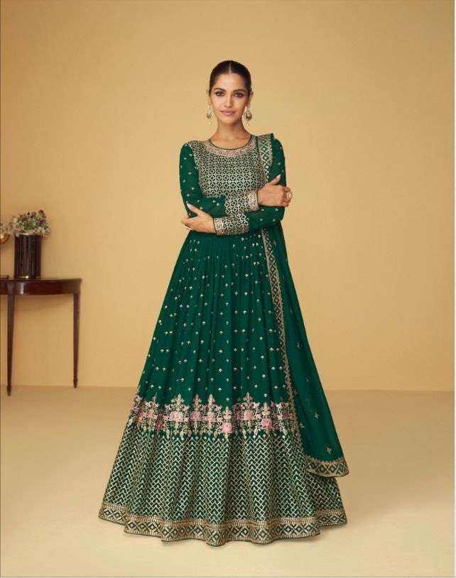 DESIGNER FANCY LONG ANARKALI GOWN SALWAR SUIT FOR WEDDING PARTY WEAR IN REAL GEORGETTE FABRIC AF SANA 9361