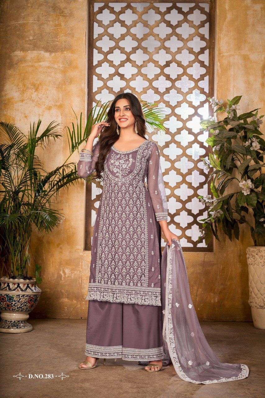 DESIGNER FANCY PARTY WEAR PALAZZO NET SALWAR SUIT VAANI 283