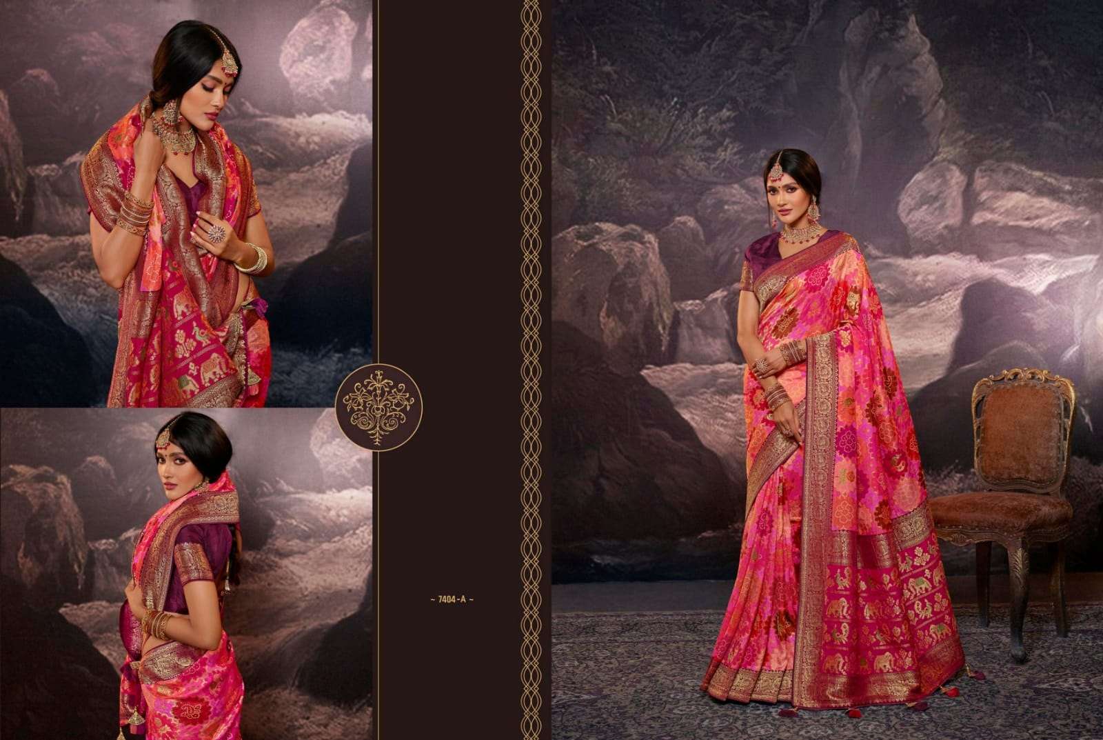 DESIGNER FANCY PARTY WEAR PINK BANARASI PATOLA SILK SAREE SULAKSHMI SM 7404A