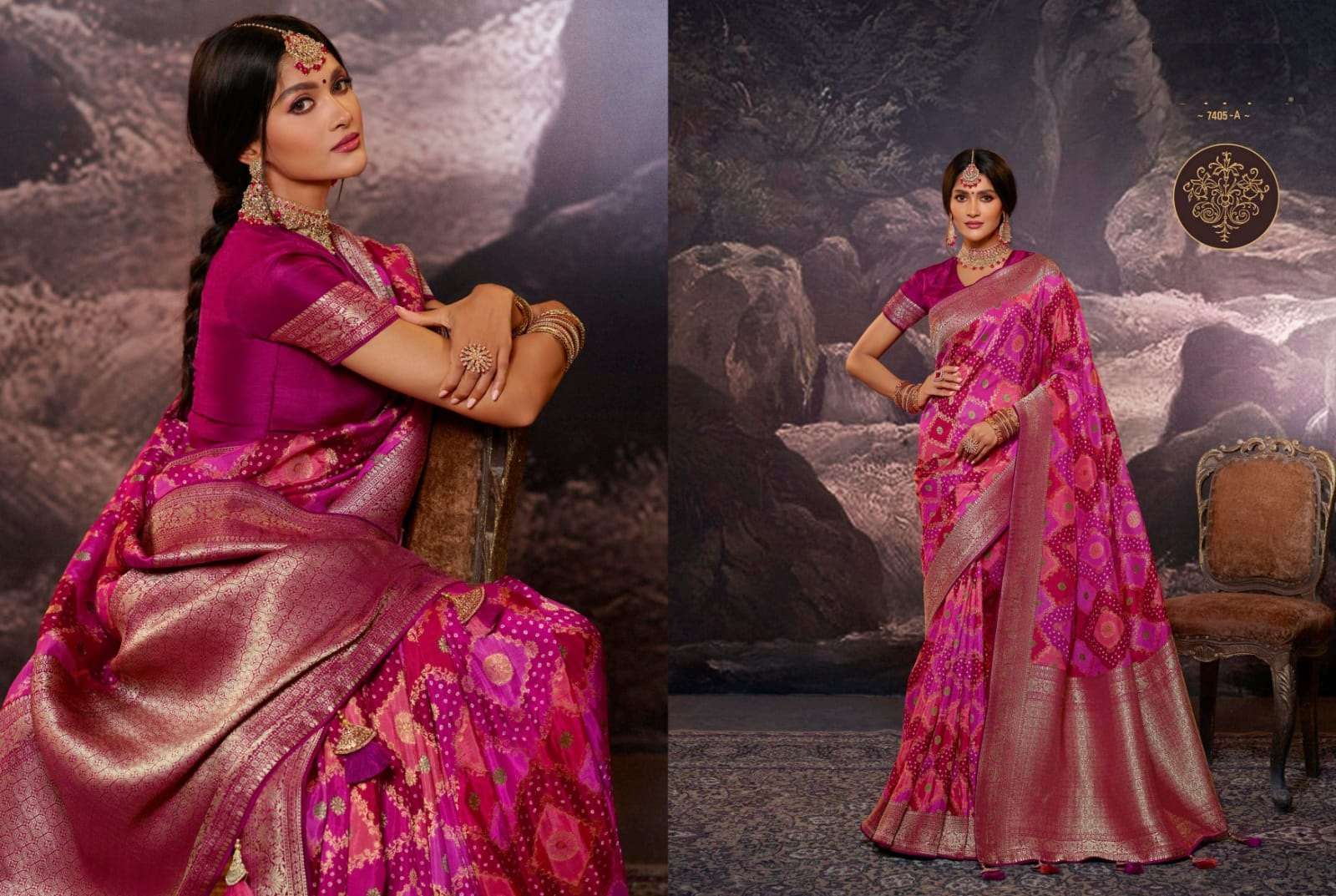 DESIGNER FANCY PARTY WEAR RANI BANARASI PATOLA SILK SAREE SULAKSHMI SM 7405A