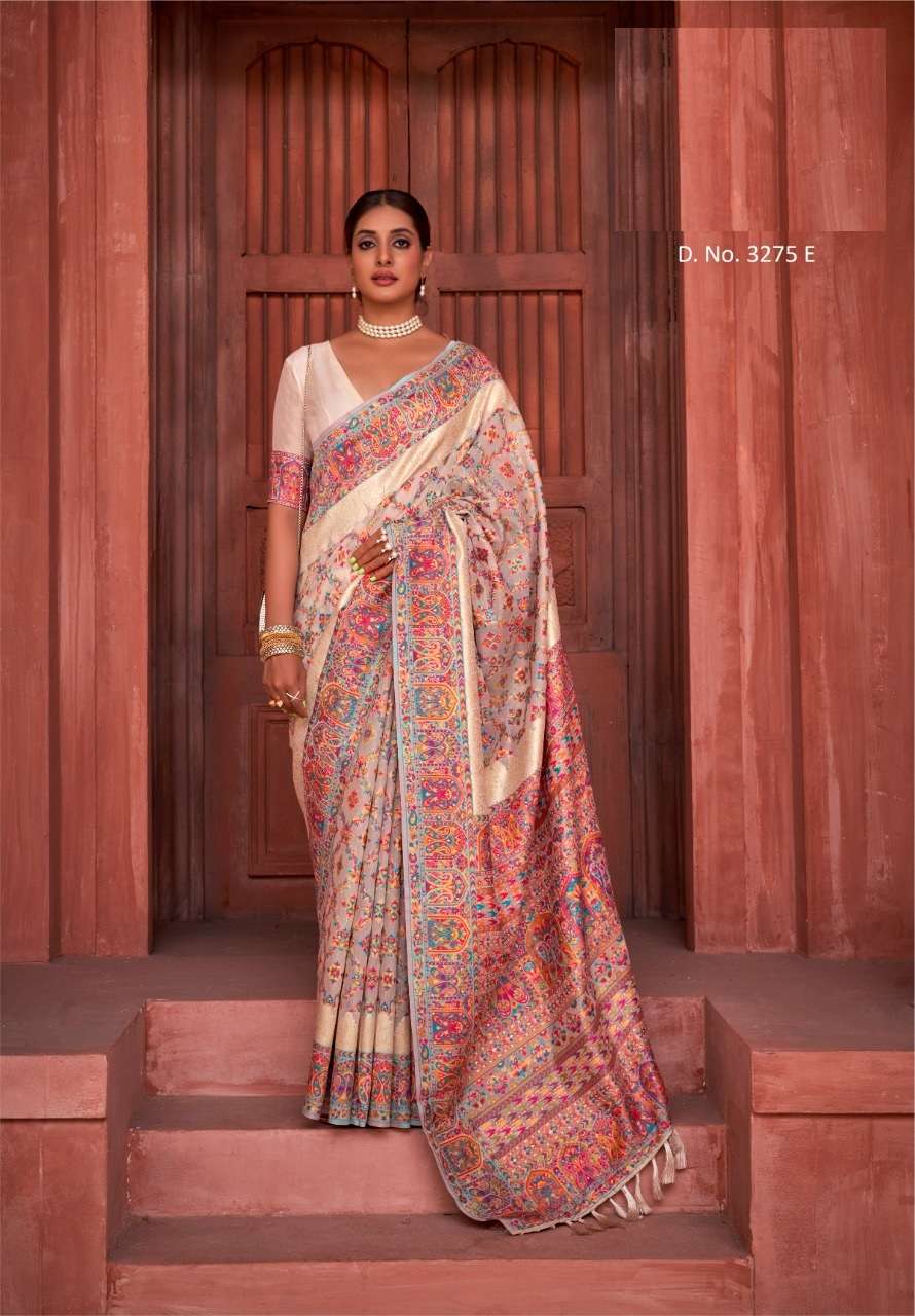 DESIGNER FANCY PARTY WEAR WHITE BANARASI SILK FABRIC SAREE MANJULAA AARADHYA SM 3275E