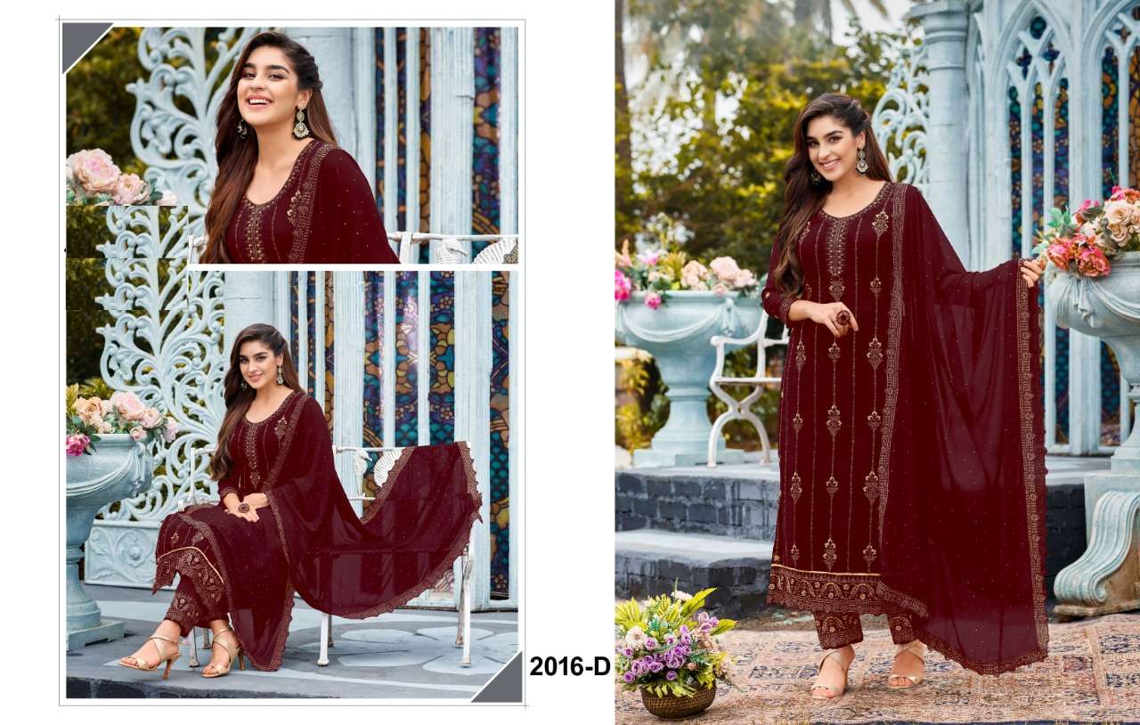 DESIGNER FANCY STRAIGHT MAROON SALWAR SUIT FOR WEDDING PARTY WEAR IN GEORGETTE FABRIC JG 2016 D