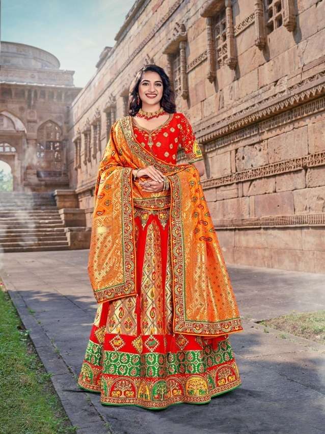 DESIGNER FANCY TRENDY PARTY WEAR BANARASISILK LEHENGA CHOLI PRERNA SM 1701