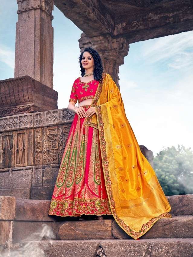 DESIGNER FANCY TRENDY PARTY WEAR BANARASISILK LEHENGA CHOLI PRERNA SM 1703