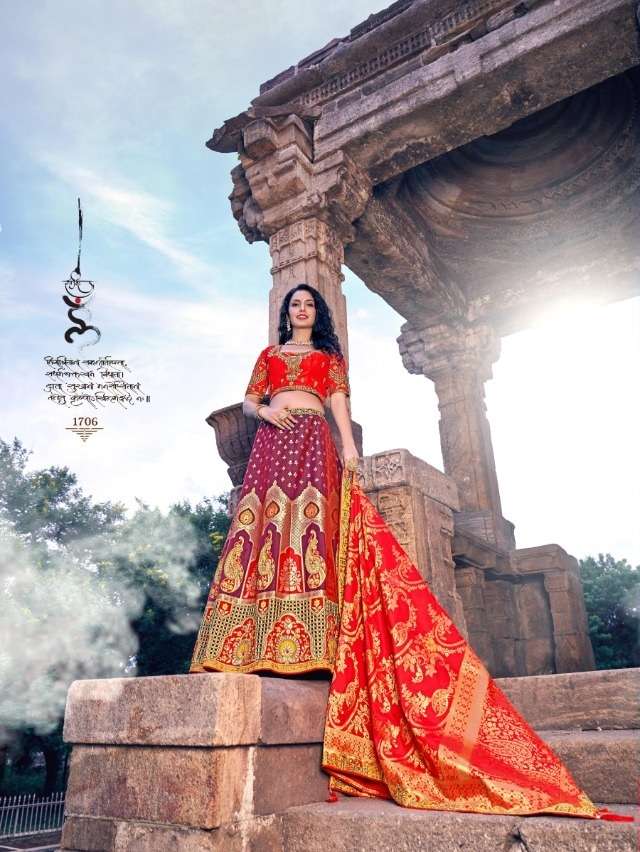 DESIGNER FANCY TRENDY PARTY WEAR BANARASISILK LEHENGA CHOLI PRERNA SM 1706