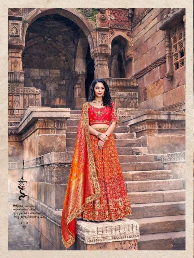 DESIGNER FANCY TRENDY PARTY WEAR BANARASISILK LEHENGA CHOLI PRERNA SM 1710