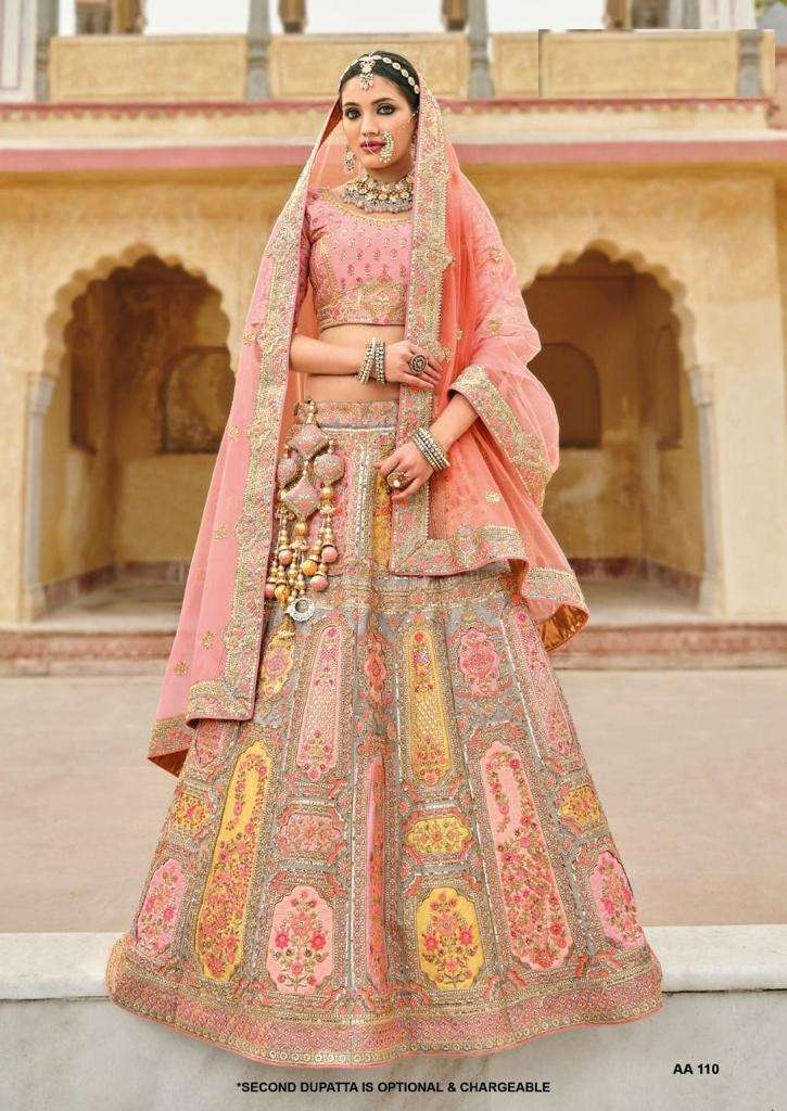 BEST DESIGNER BRIDAL WEDDING WEAR HEAVY VELVET LEHENGA CHOLI TATHAASTU DST 110