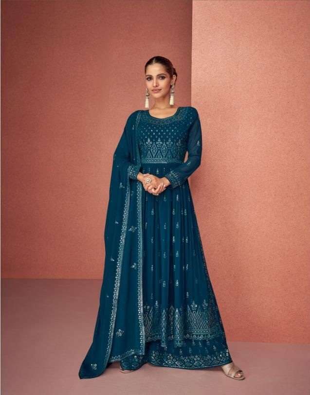 DESIGNER FANCY LONG ANARKALI GOWN SALWAR SUIT FOR WEDDING PARTY WEAR IN REAL GEORGETTE FABRIC AF SIYONA 9396