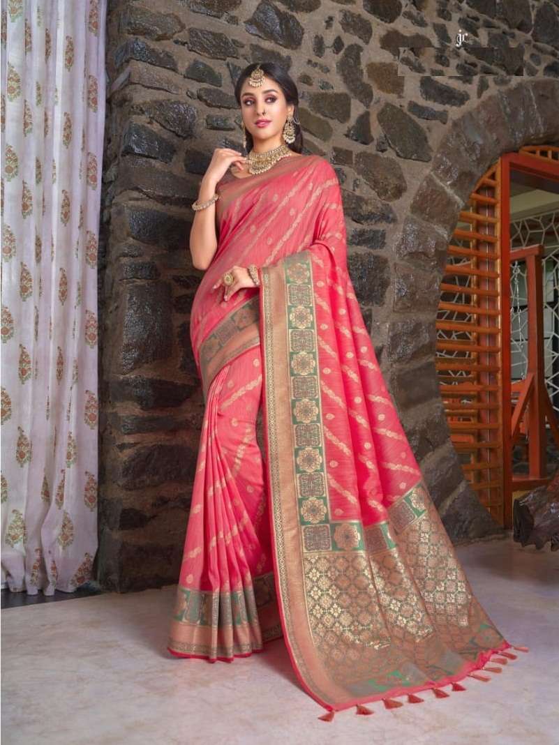 DESIGNER FANCY PARTY WEAR DESIGNER SILK FABRIC SAREE JOH RIWAZ SM 17001