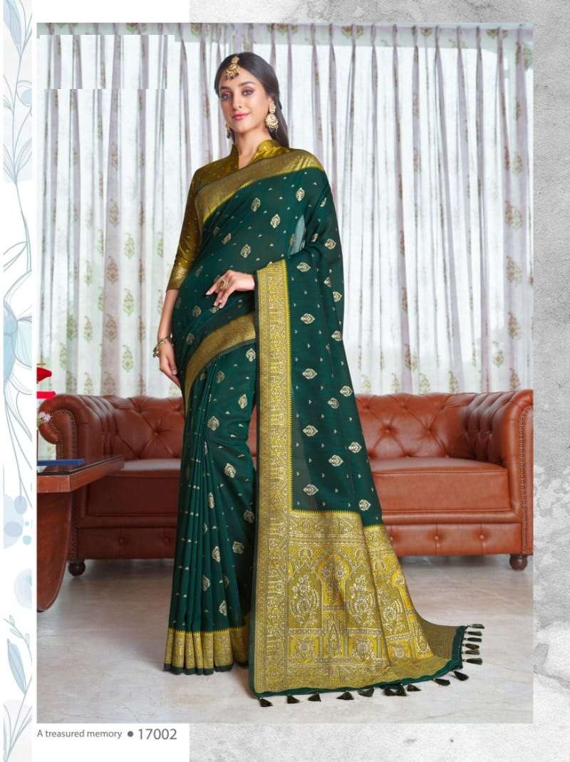 DESIGNER FANCY PARTY WEAR DESIGNER SILK FABRIC SAREE JOH RIWAZ SM 17002