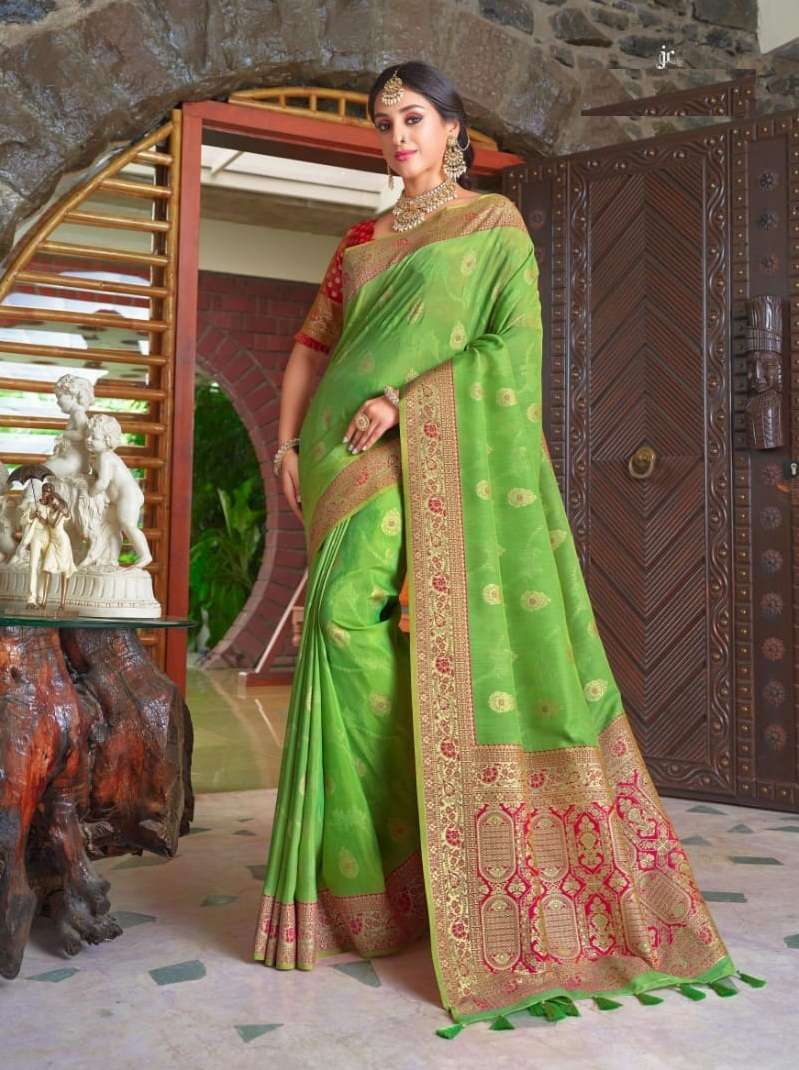 DESIGNER FANCY PARTY WEAR DESIGNER SILK FABRIC SAREE JOH RIWAZ SM 17004