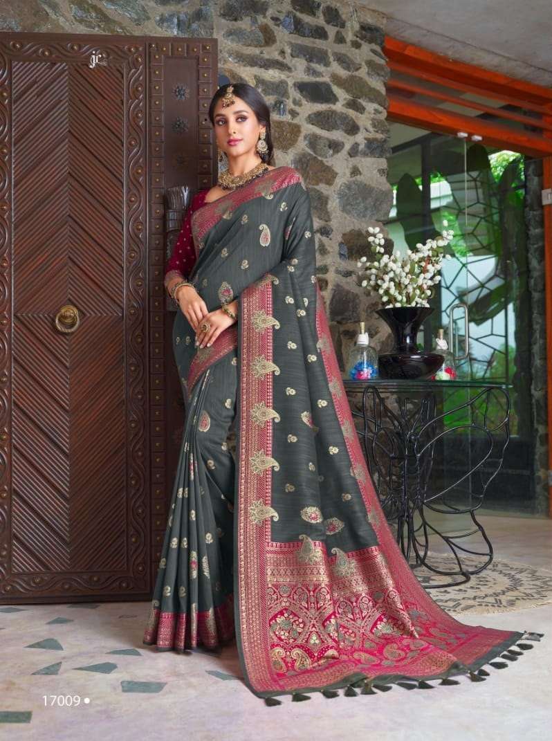 Grey Saree Bollywood Sari Indian Silk Saree Designer Party Wear