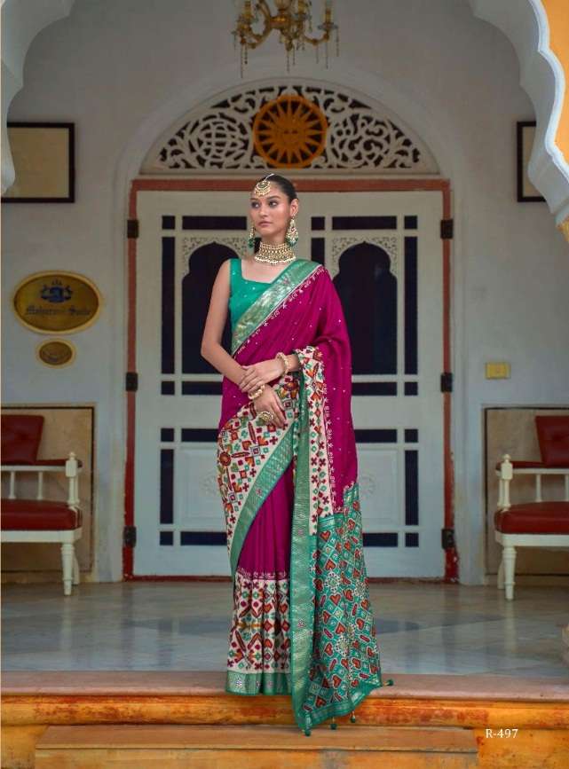 DESIGNER FANCY PARTY WEAR DESIGNER SILK FABRIC SAREE REVAA AARI SM 197