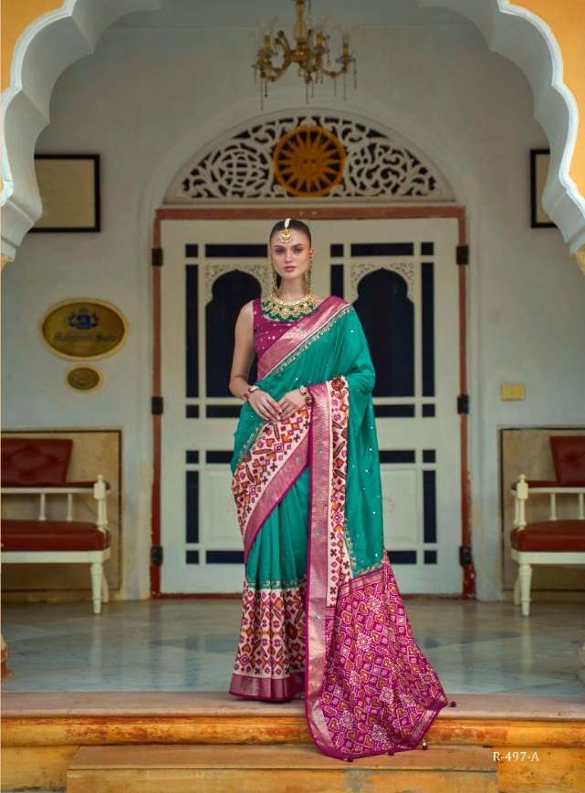 DESIGNER FANCY PARTY WEAR DESIGNER SILK FABRIC SAREE REVAA AARI SM 197 A