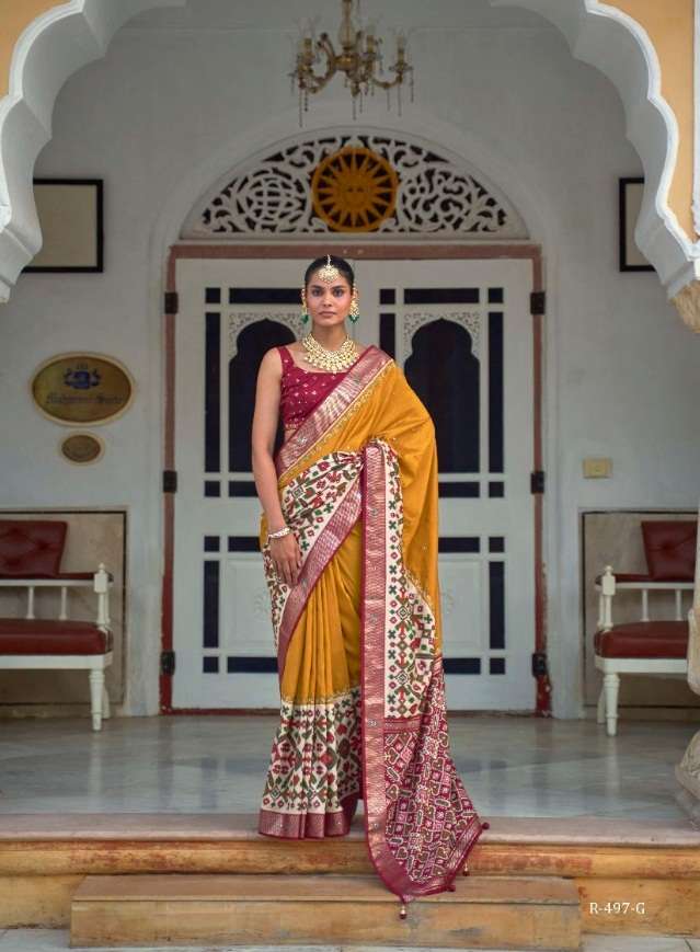 DESIGNER FANCY PARTY WEAR DESIGNER SILK FABRIC SAREE REVAA AARI SM 197 G