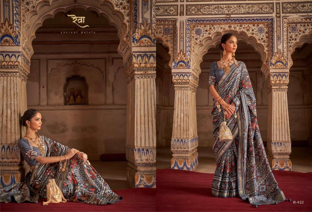 DESIGNER FANCY PARTY WEAR DESIGNER SILK FABRIC SAREE REVAA PATRANI SM 422