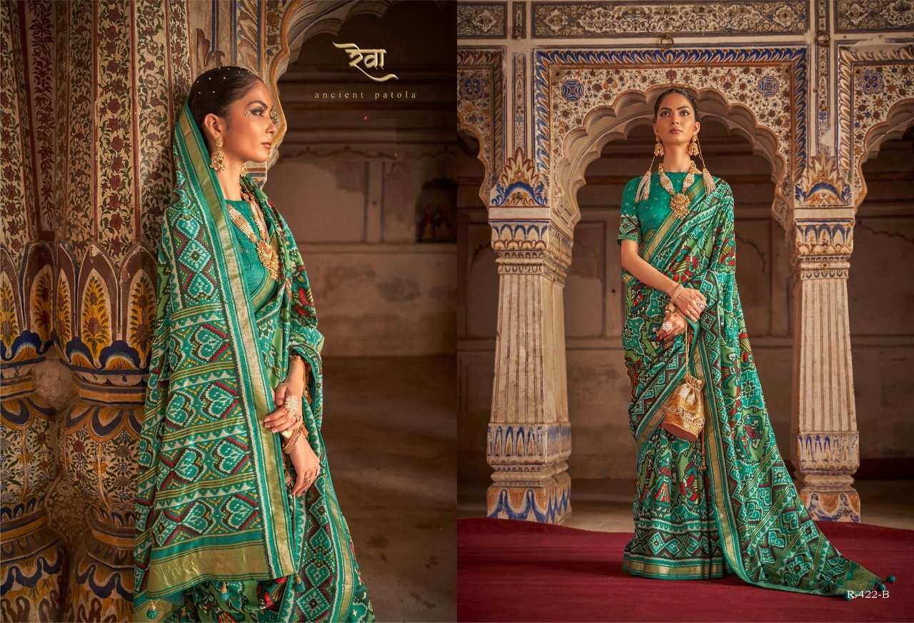 DESIGNER FANCY PARTY WEAR DESIGNER SILK FABRIC SAREE REVAA PATRANI SM 422B