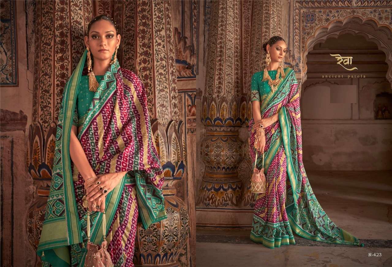 DESIGNER FANCY PARTY WEAR DESIGNER SILK FABRIC SAREE REVAA PATRANI SM 423