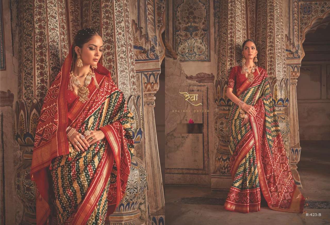 DESIGNER FANCY PARTY WEAR DESIGNER SILK FABRIC SAREE REVAA PATRANI SM 423B