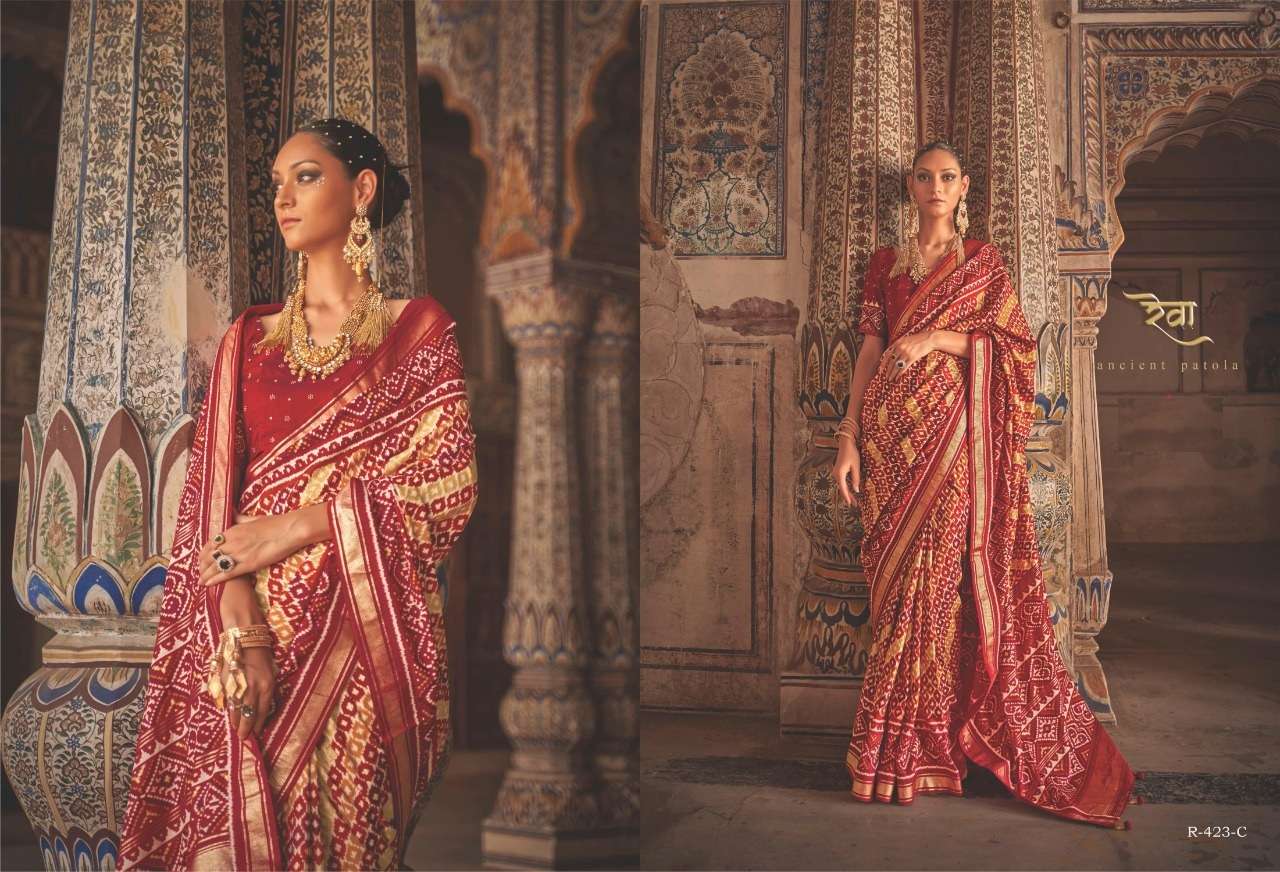 DESIGNER FANCY PARTY WEAR DESIGNER SILK FABRIC SAREE REVAA PATRANI SM 423C