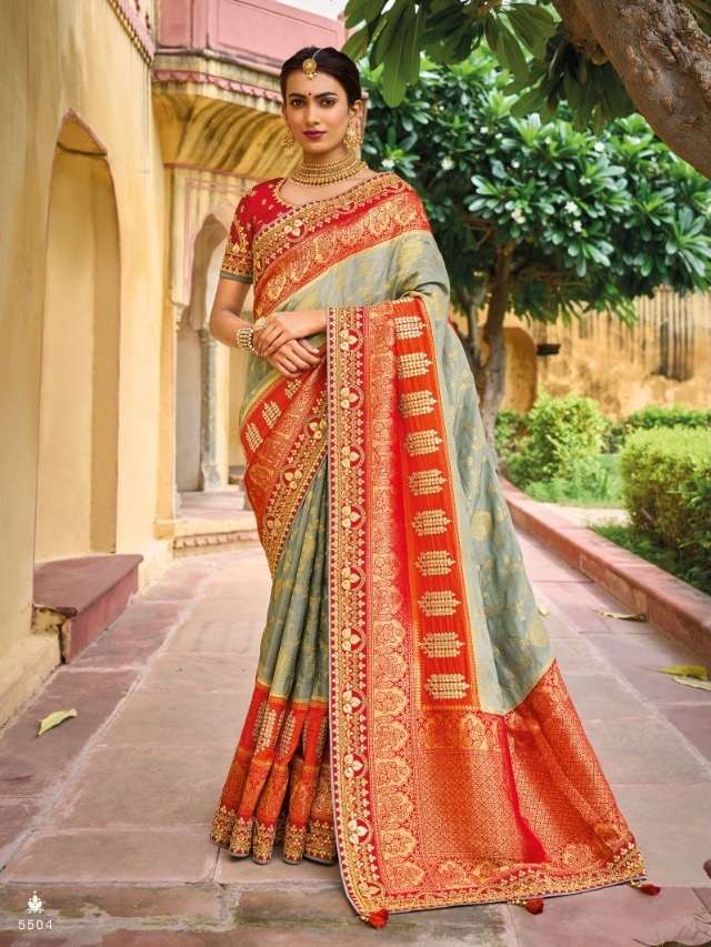 DESIGNER FANCY WEDDING PARTY WEAR DESIGNER BANARASI SILK FABRIC TATHASTU 5504