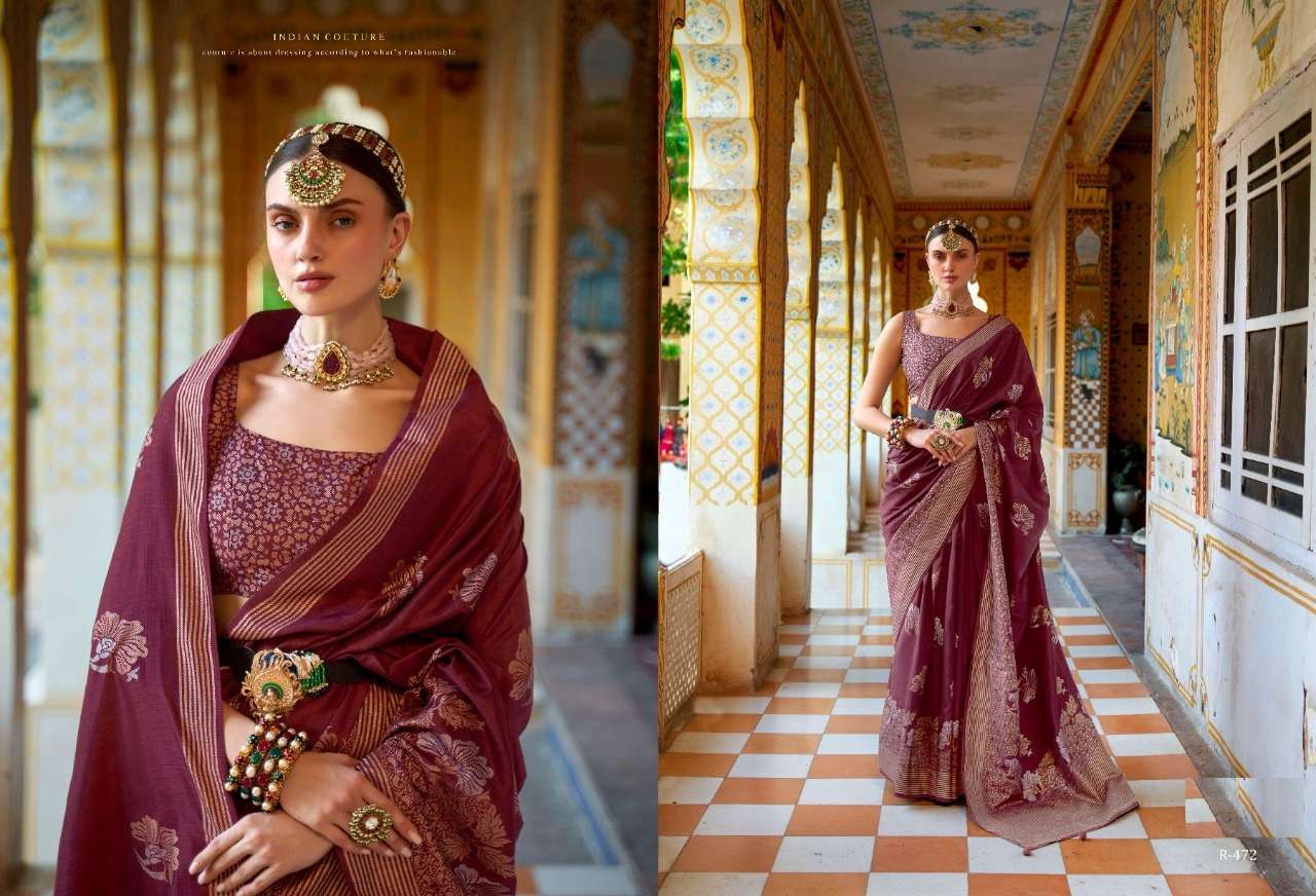 DESIGNER FANCY WEDDING PARTY WEAR DESIGNER BANARASI SILK FABRIC SM REWAA 472