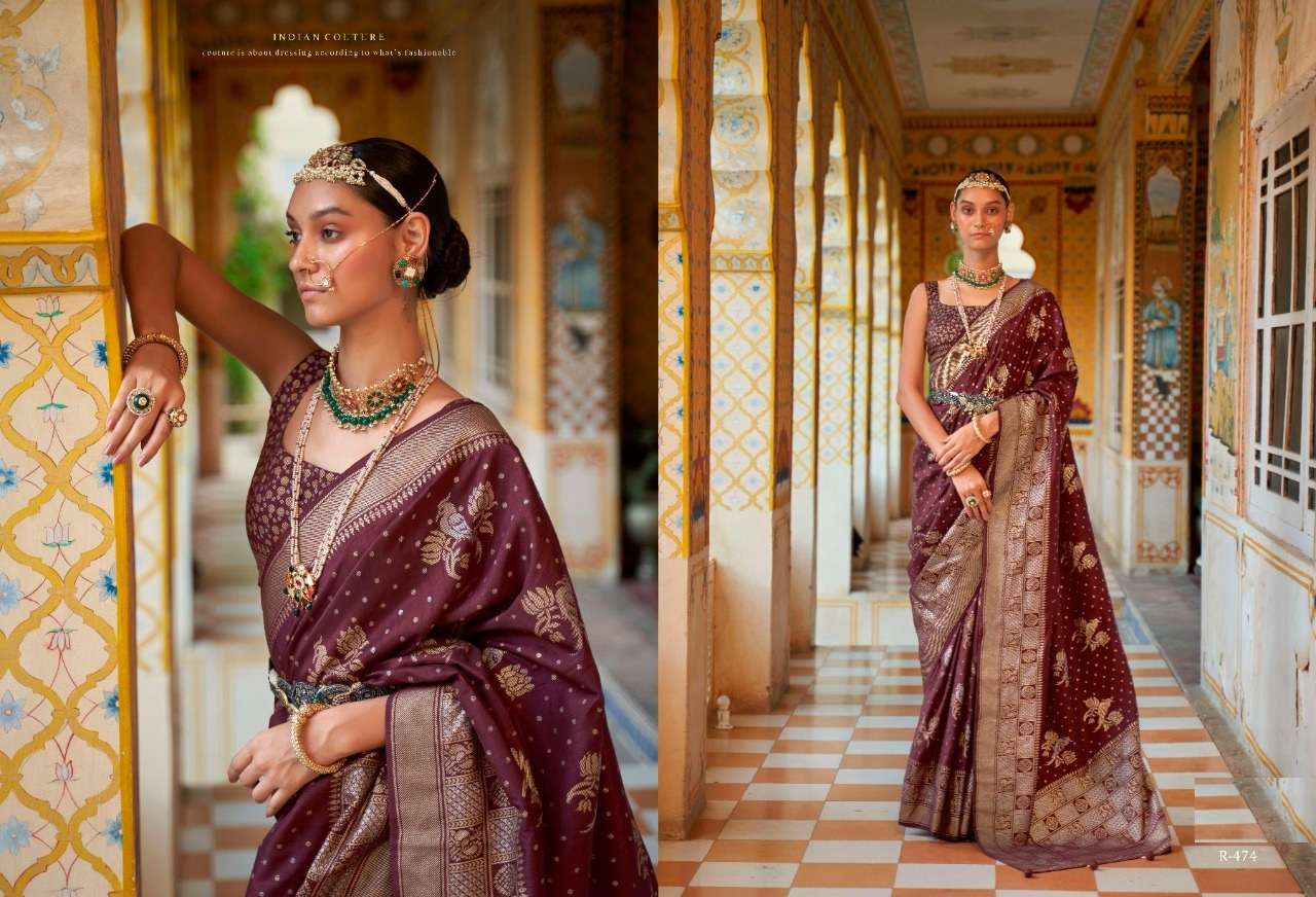 DESIGNER FANCY WEDDING PARTY WEAR DESIGNER BANARASI SILK FABRIC SM REWAA 474