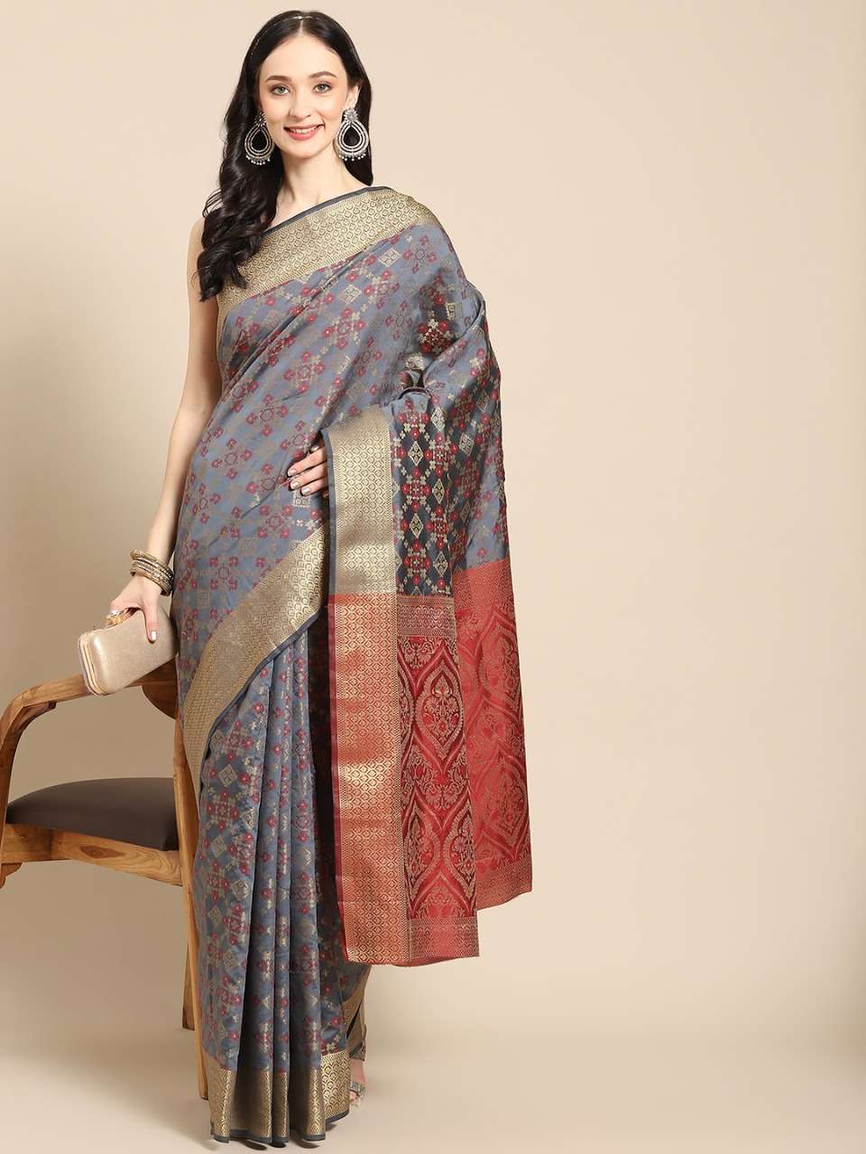 DESIGNER FANCY WEDDING PARTY WEAR DESIGNER BANARASI SILK FABRIC SAREE MISHARI MATVI SM2