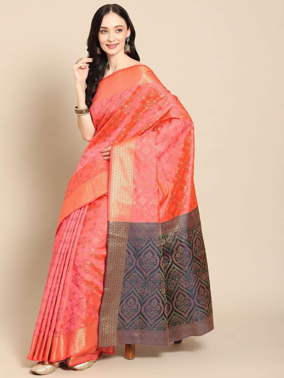 DESIGNER FANCY WEDDING PARTY WEAR DESIGNER BANARASI SILK FABRIC SAREE MISHARI MATVI SM5