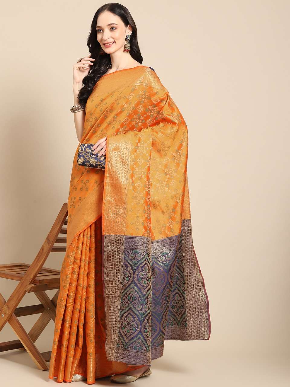 DESIGNER FANCY WEDDING PARTY WEAR DESIGNER BANARASI SILK FABRIC SAREE MISHARI MATVI SM6