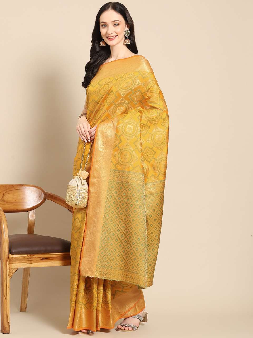 DESIGNER FANCY WEDDING PARTY WEAR DESIGNER BANARASI SILK FABRIC SAREE MISHARI MATVI SM10