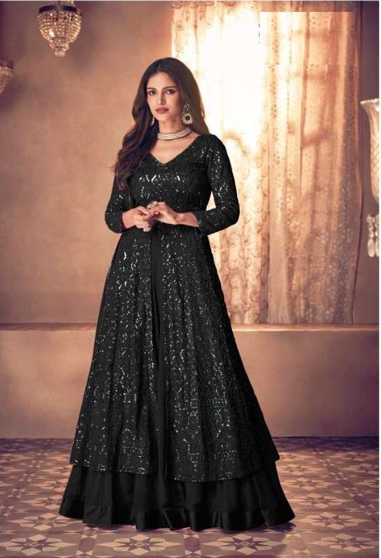 DESIGNER FANCY LONG ANARKALI SALWAR SUIT GOWN EXCLUSIVE FOR NAVRATRI PARTY WEAR SAYURI NOOR 123 F