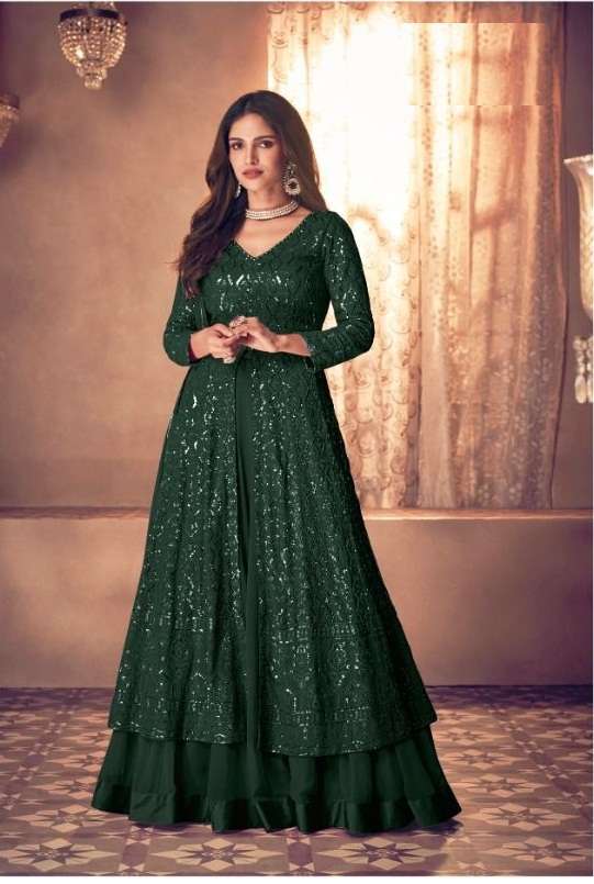 DESIGNER FANCY LONG ANARKALI SALWAR SUIT GOWN EXCLUSIVE FOR NAVRATRI PARTY WEAR SAYURI NOOR 123 H