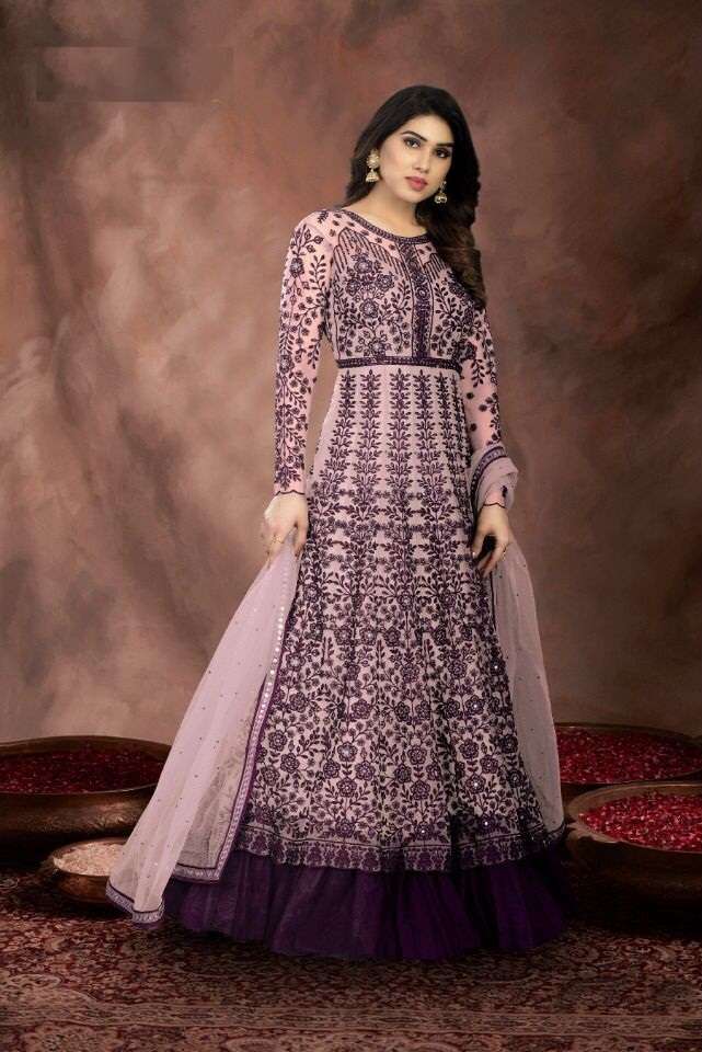 DESIGNER FANCY LONG PARTY WEAR GOWN STYLE SALWAR SUIT FOR WOMEN GULZAR 1002A