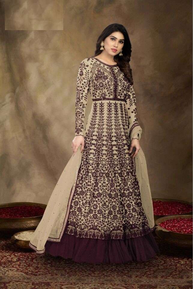 DESIGNER FANCY LONG PARTY WEAR GOWN STYLE SALWAR SUIT FOR WOMEN GULZAR 1002B