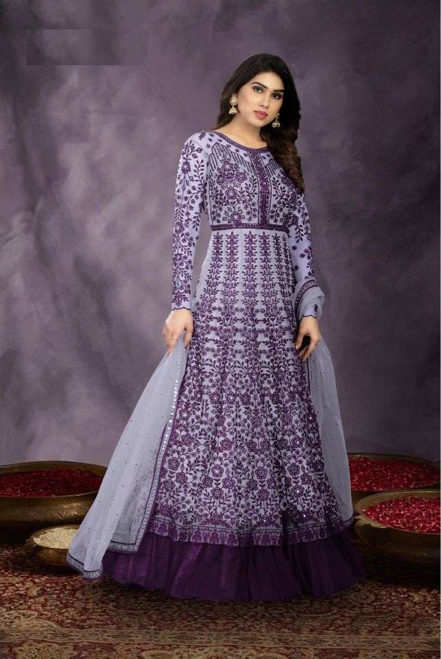 DESIGNER FANCY LONG PARTY WEAR GOWN STYLE SALWAR SUIT FOR WOMEN GULZAR 1002D