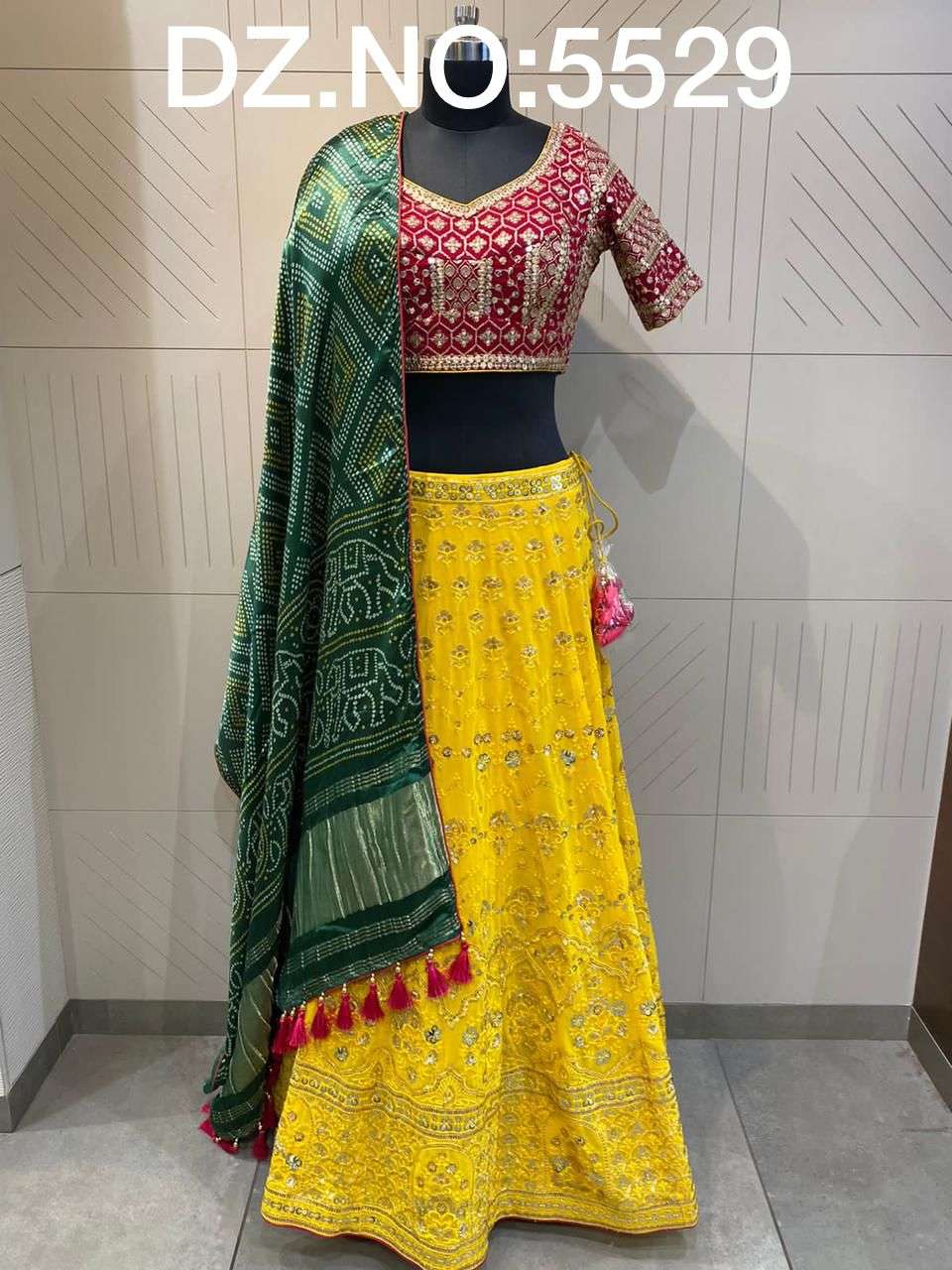 DESIGNER FANCY NEW TRENDY PARTY WEAR GEORGETTE LEHENGA CHOLI PC SM 5529