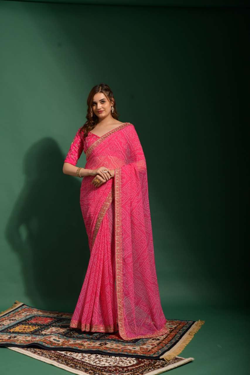 DESIGNER FANCY PARTY WEAR CHIFFON SILK SAREE EXCLUSIVE COLLECTION PC FLORAL 9