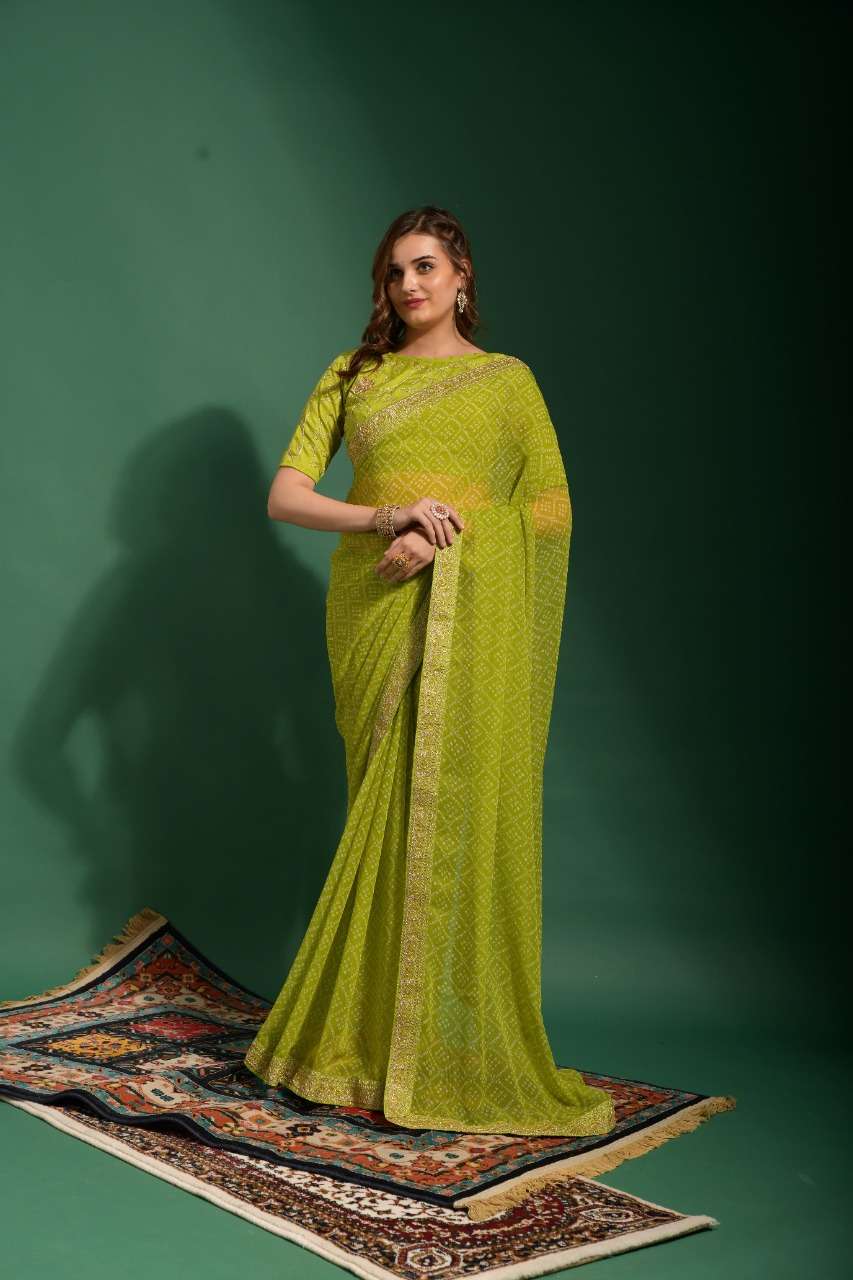 DESIGNER FANCY PARTY WEAR CHIFFON SILK SAREE EXCLUSIVE COLLECTION PC FLORAL 10