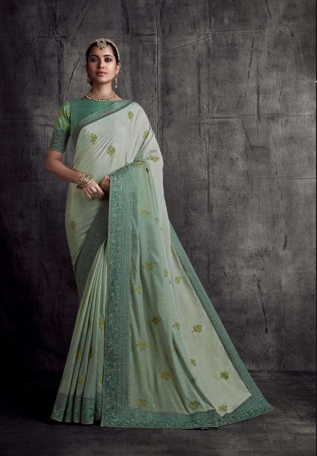 DESIGNER FANCY PARTY WEAR FANCY SILK SAREE EXCLUSIVE COLLECTION SM JOHRIWAZ KADHAI 8303S