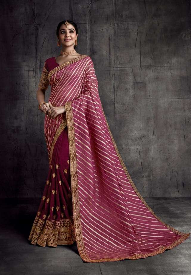 DESIGNER FANCY PARTY WEAR FANCY SILK SAREE EXCLUSIVE COLLECTION SM JOHRIWAZ KADHAI 8316S