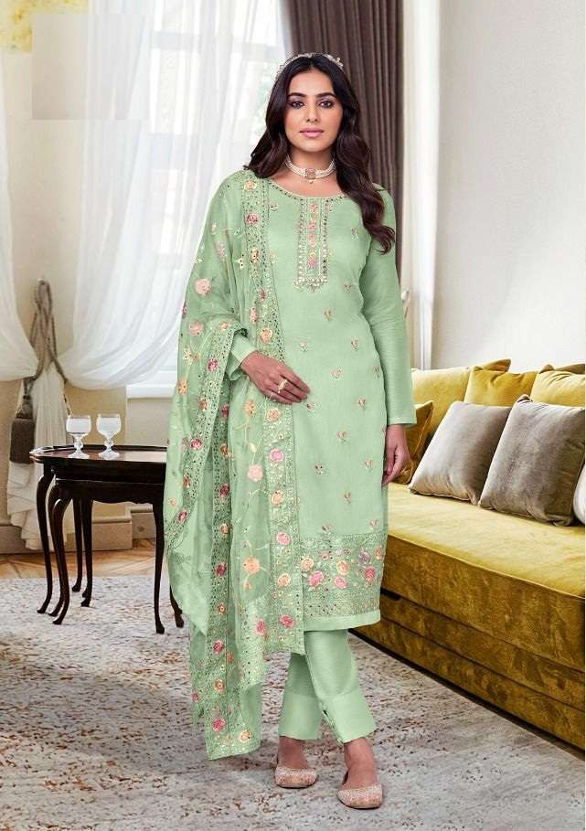 DESIGNER FANCY PARTY WEAR PISTA SHARARA PALAZZO GEORGETTE SALWAR SUIT EB NYARA1530